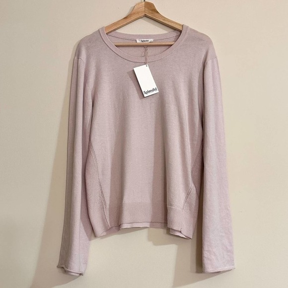 NWT Splendid sweater XL Off White Cream Crew neck - Picture 1 of 7